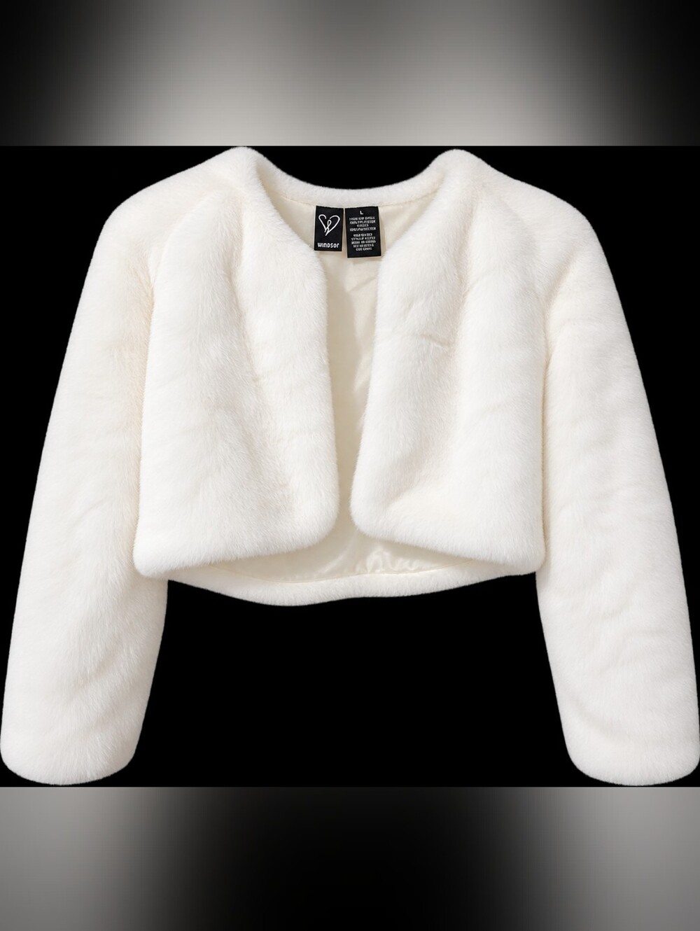 Windsor White Faux Fur Cropped Cape Jacket